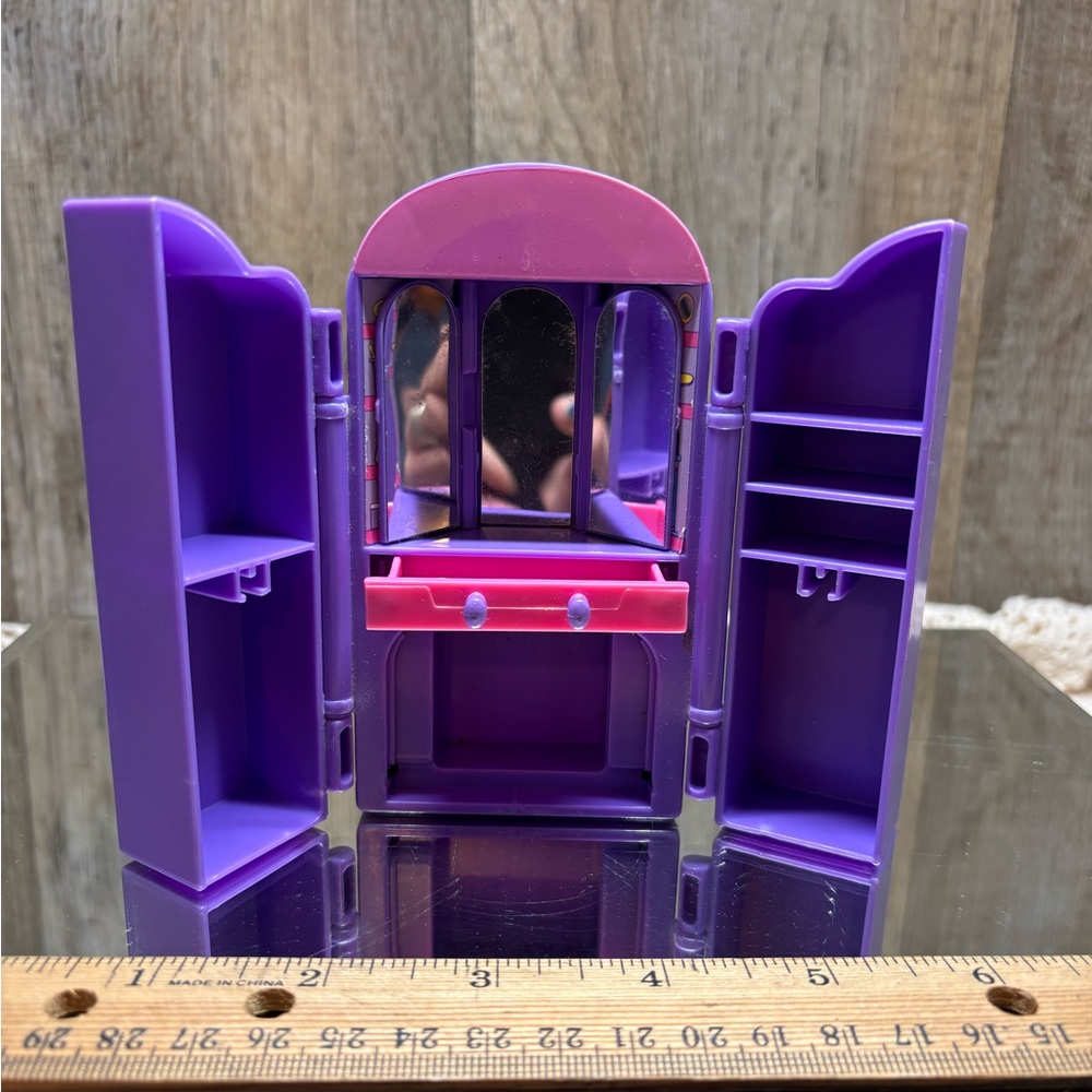 2001 Polly Pocket Origin Products Purple/pink Closet Plastic Vintage Rare